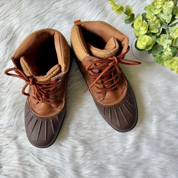 Nautica Waterproof Insulated Duck Lace-Up Brown Cold Weather Snow Boots Size 10 - Picture 11 of 14